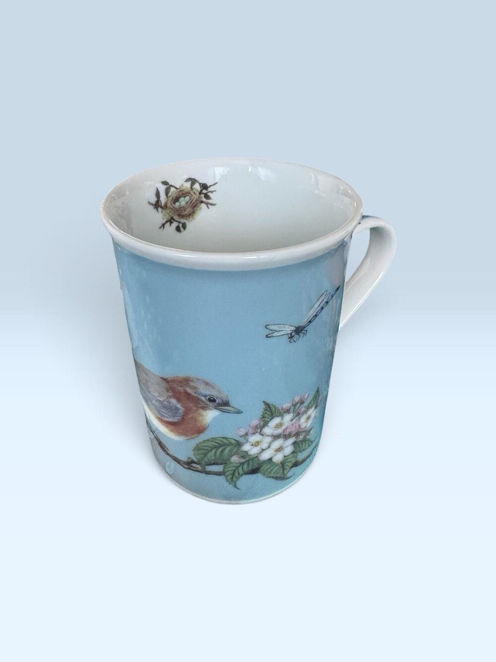 Gallery by Inhesion Ceramic Coffee Mug 10 fl oz Garden Bird Dragon Fly